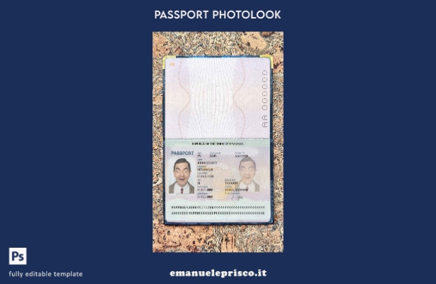 modello di aspetto fotografico del passaporto Myanmar in stile verificato